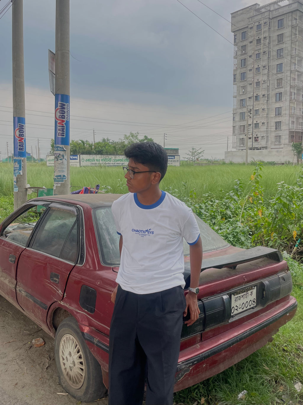 Ringer tee-Blue